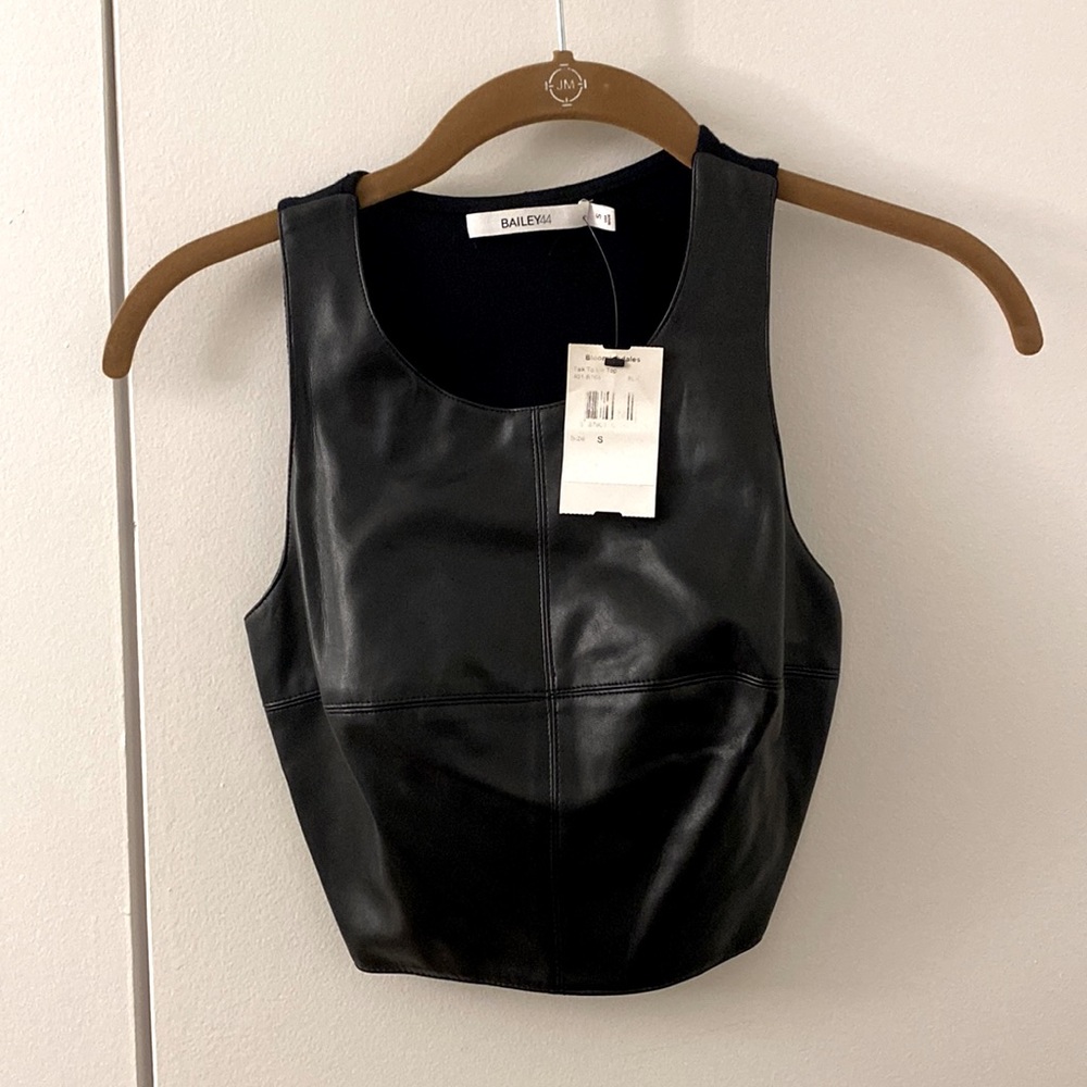 Bailey 44 Faux Leather crop Top